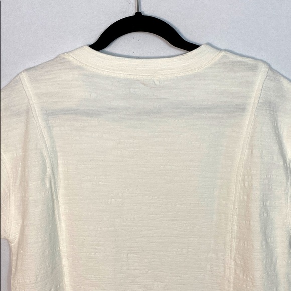 Mododoc French Terry Long Half Sleeve Loose Fit Sweatshirt Top Ivory Sz Small - Picture 9 of 11